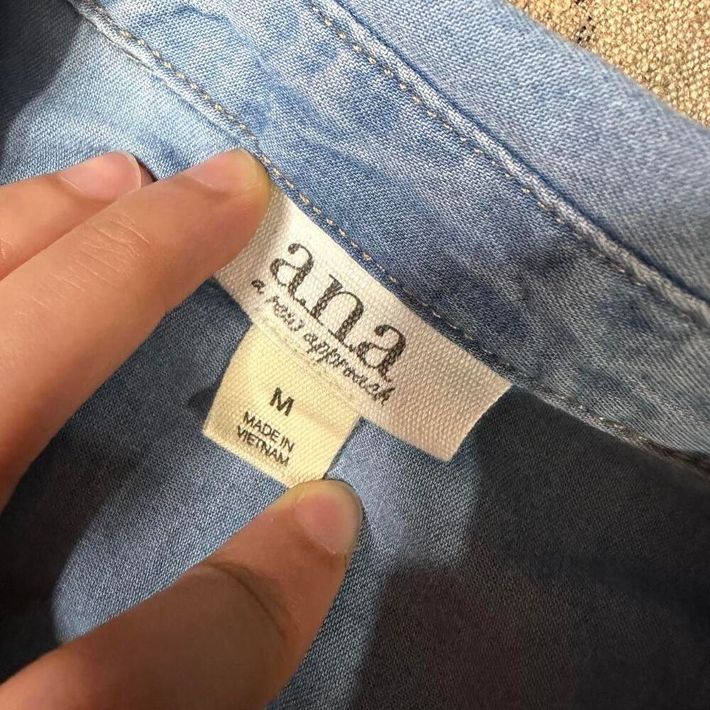 Ana Blue Denim Button Up Shirt - Picture 4 of 5